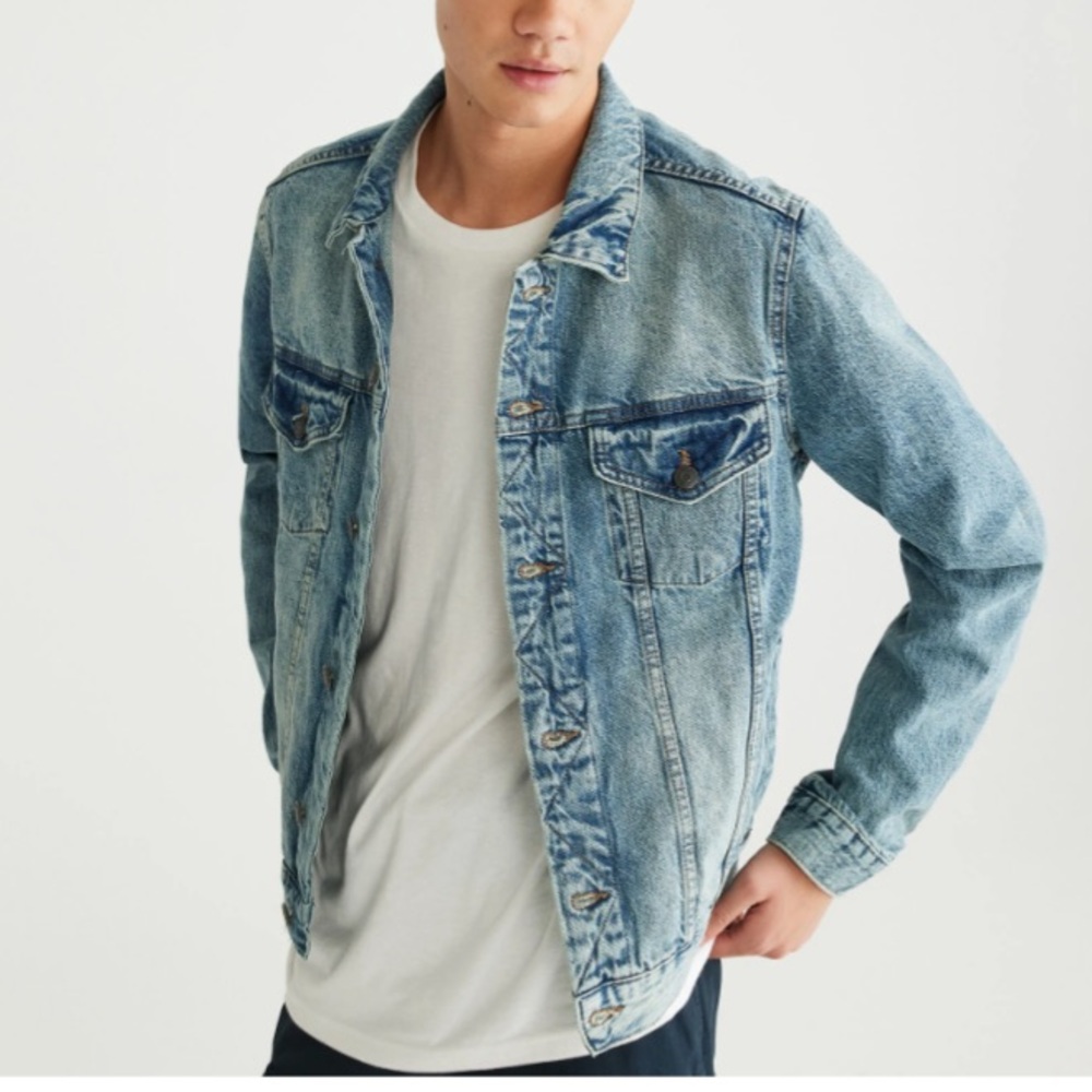 Men’s Denim trucker Jacket vintage western Blue Jean coat